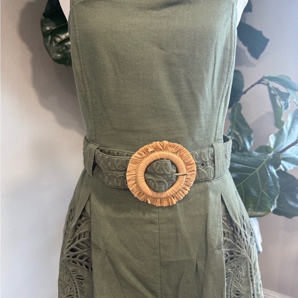 Caroline Constas Olive Green Smocked Romper - Picture 2 of 8